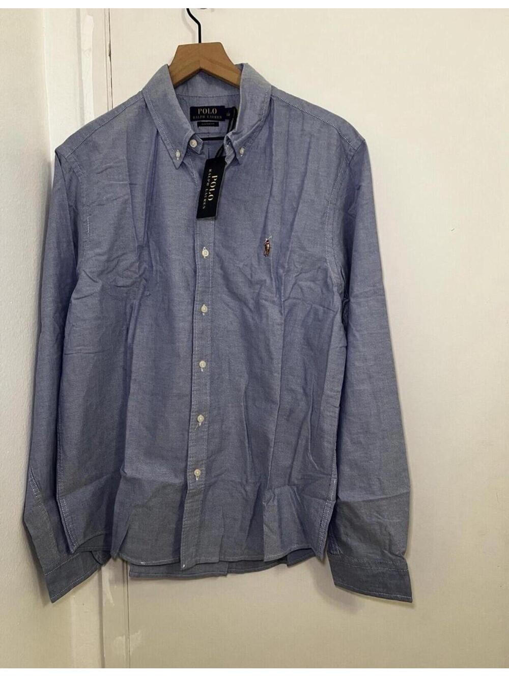 Polo Ralph Lauren NWT Men’s Shirt Custom Fit - Blue (Medium Blue) - Size Large